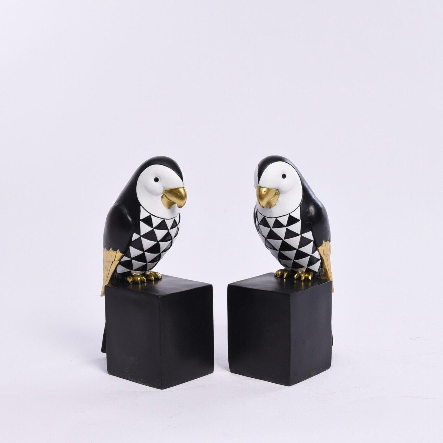 Black Parrot Bird Bookends