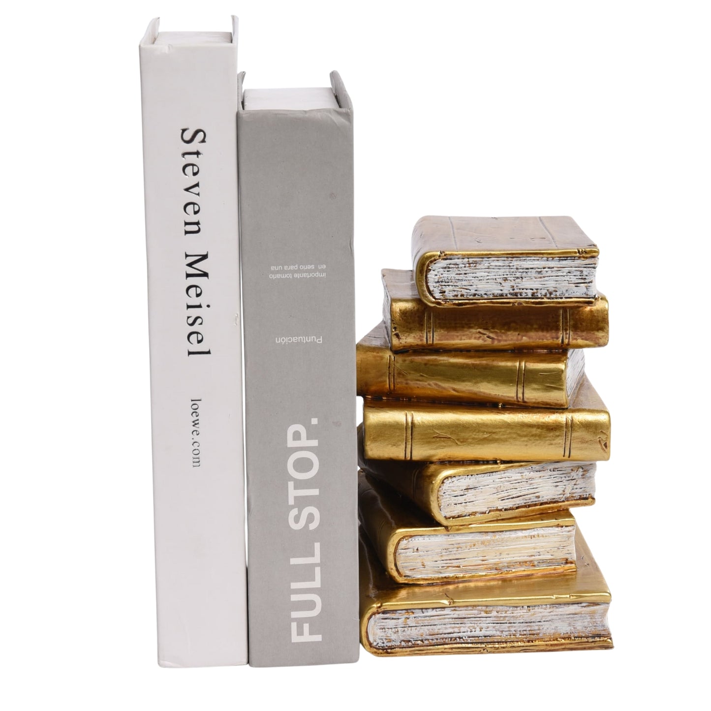 Antique Gold Book Theme Bookends Set Shelf Decor Bookshelf Book Holder