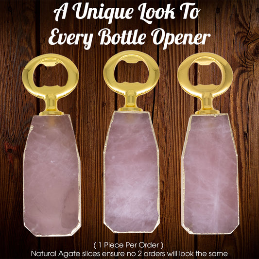 Rose Quartz Stone Bottle Opener