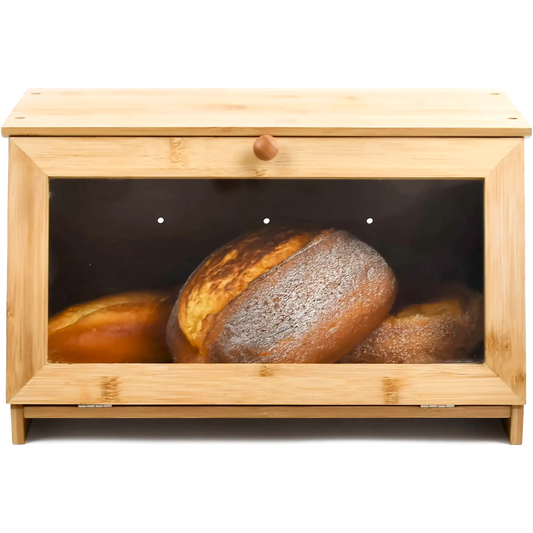 Bamboo Bread Bin with Acrylic Window
