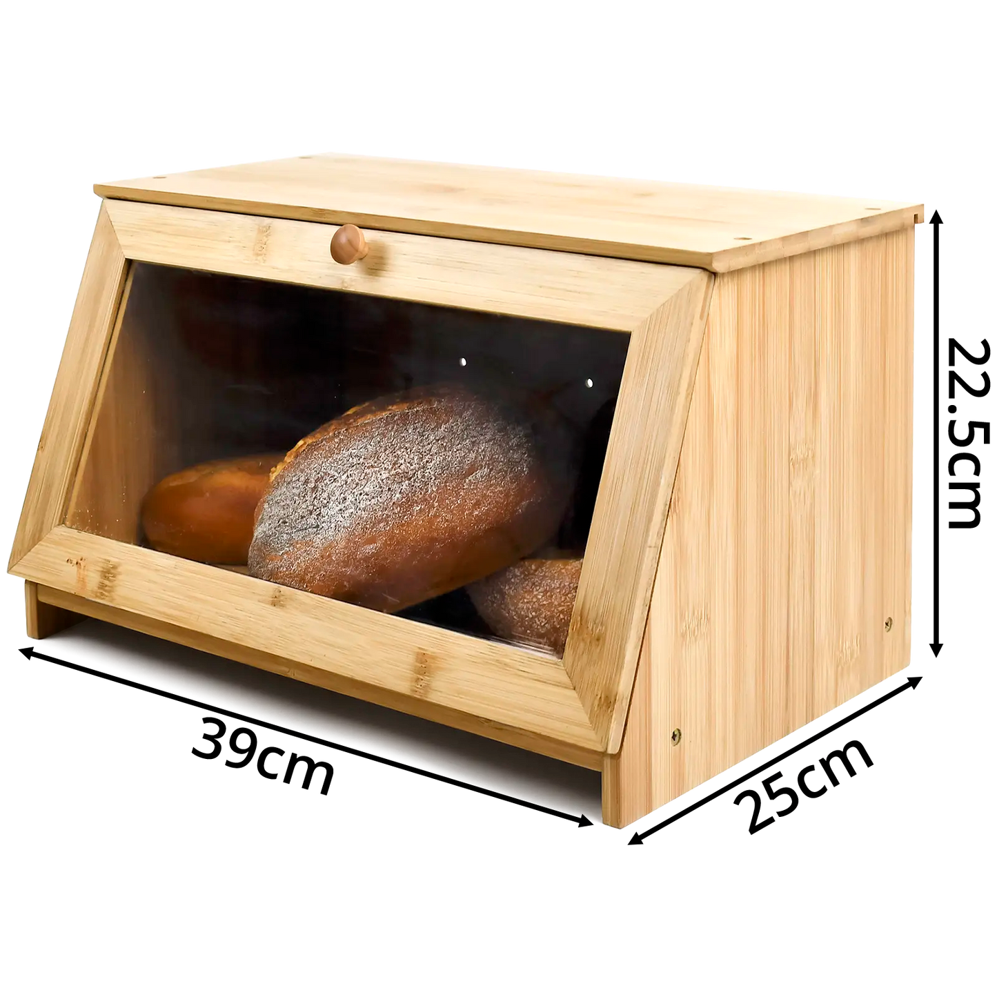 Bamboo Bread Bin with Acrylic Window