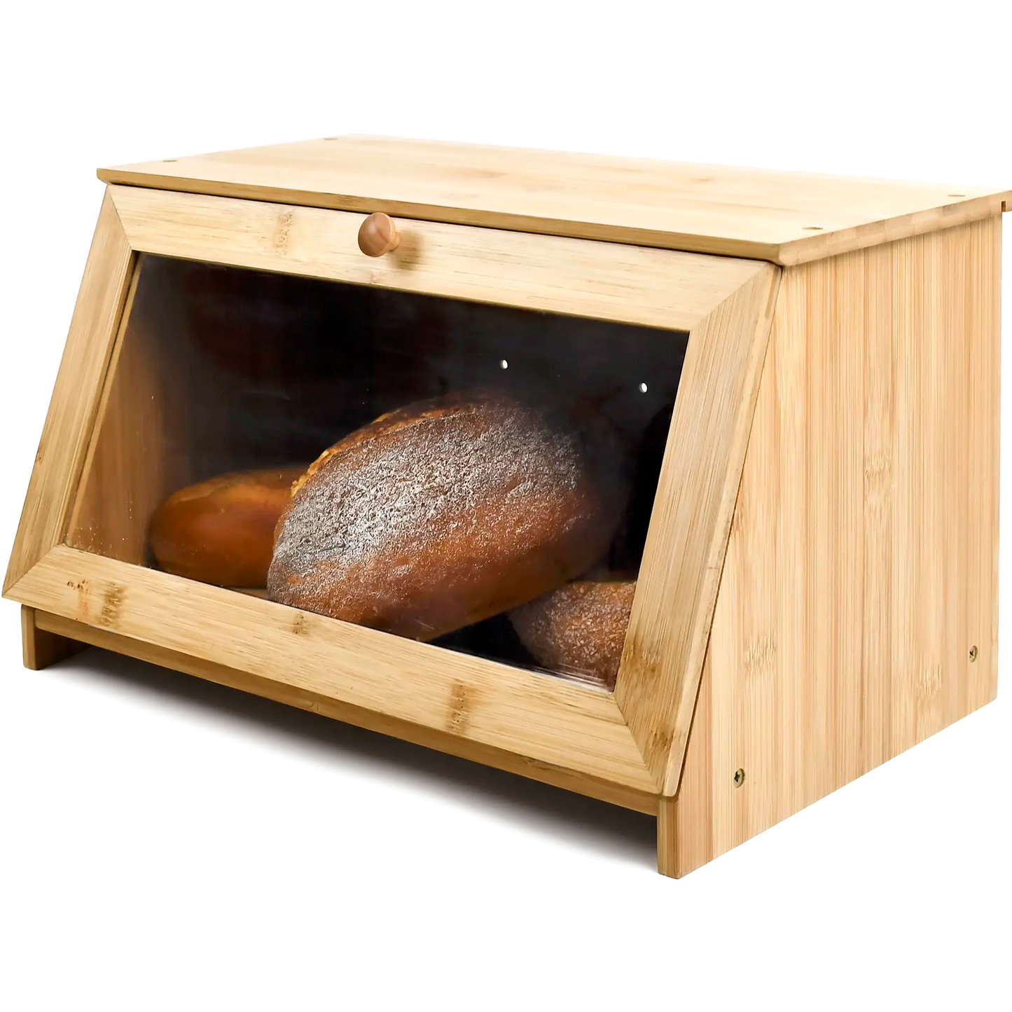 Bamboo Bread Bin with Acrylic Window