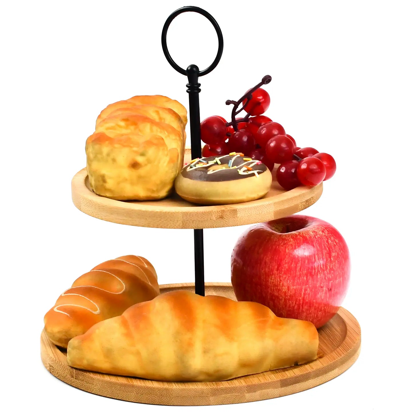 Bamboo 2-Tier Cake Stand