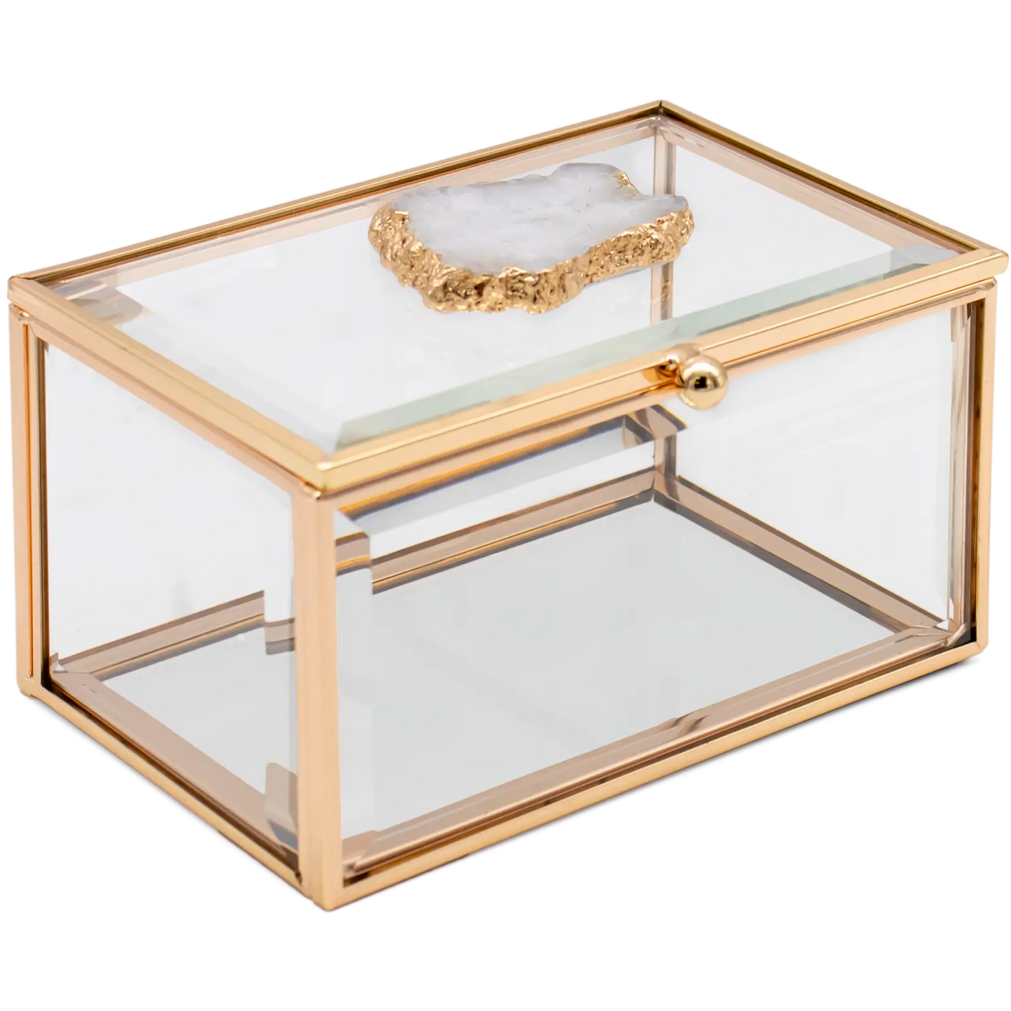 Rectangular Glass Agate Jewellery Display Box
