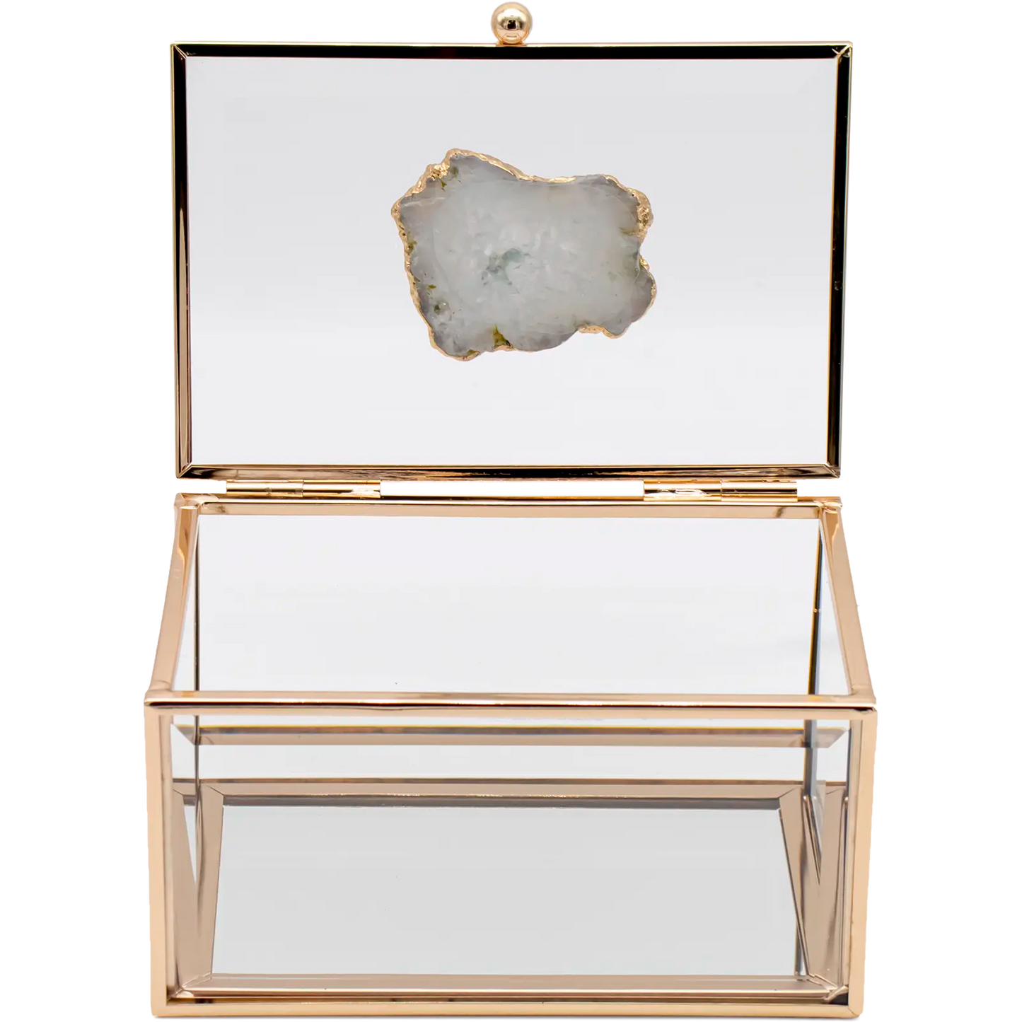 Rectangular Glass Agate Jewellery Display Box