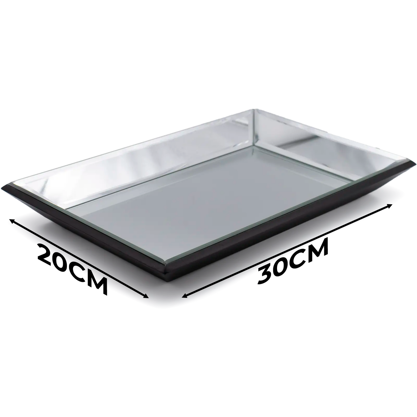 Rectangular Bevelled Mirrored Decorative Tray
