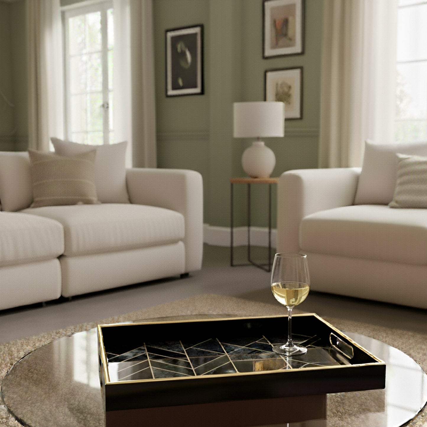 Geometric Rectangular Drinks & Candle Tray