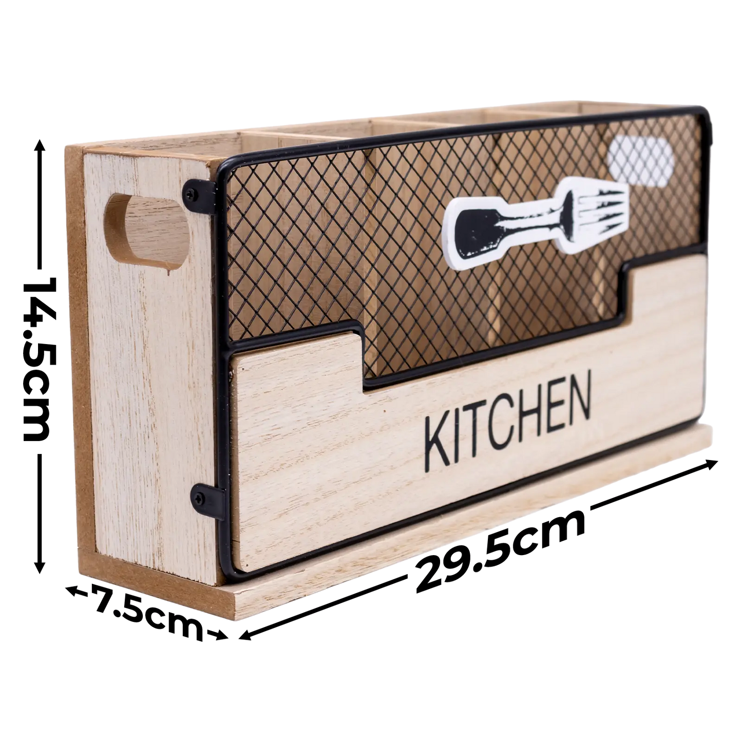 Vintage 4-Compartment Cutlery & Utensil Holder