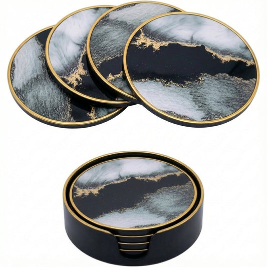 Set of 4 Abstract Round Drink Coasters
