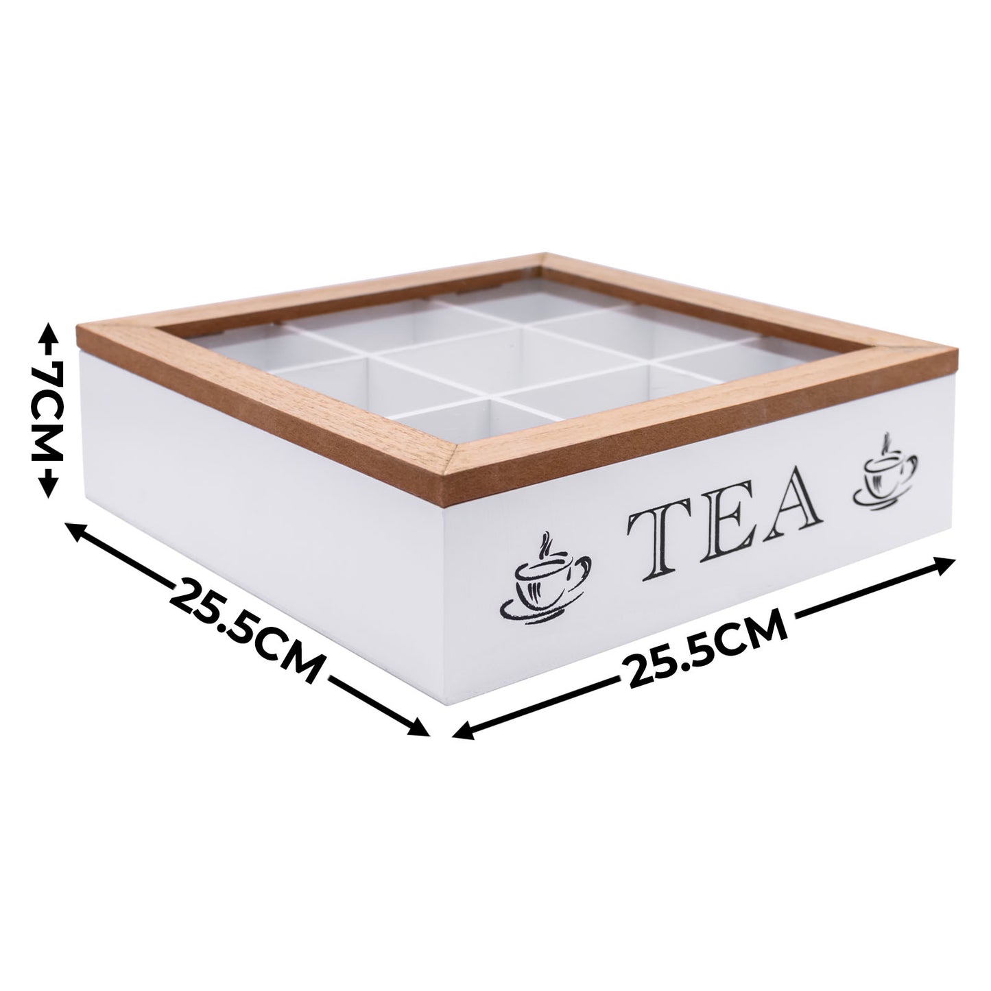 Two-Tone 9-Compartment Tea Box
