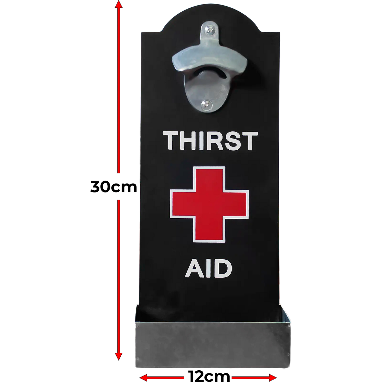"Thirst Aid" Black Bottle Opener