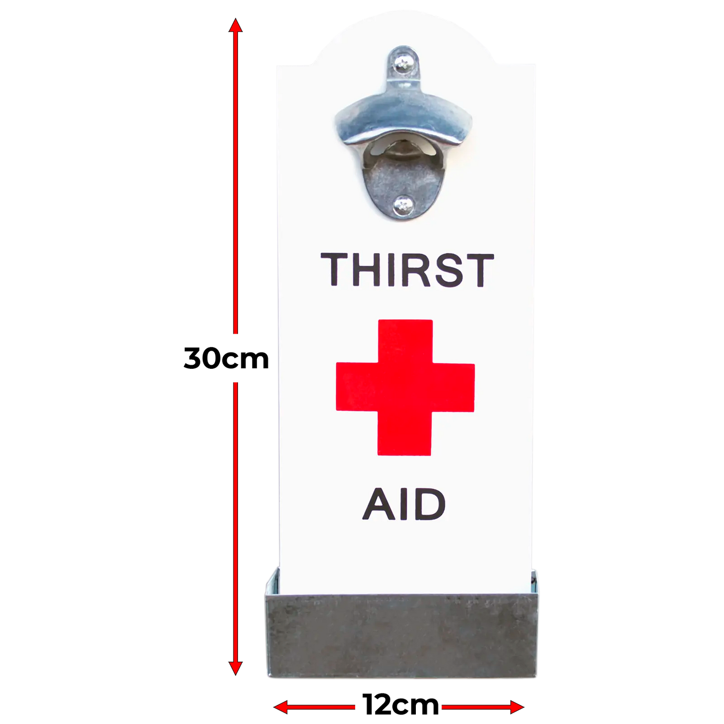 "Thirst Aid" White Bottle Opener