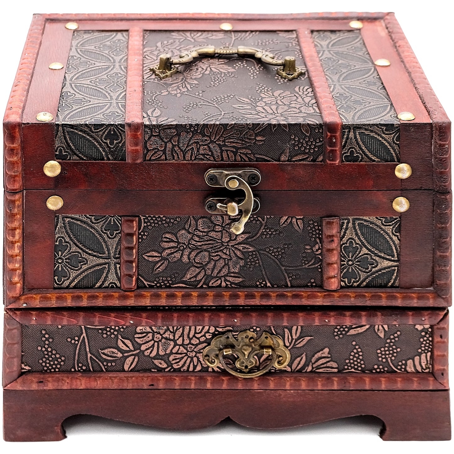 Gold Leaf Jewellery Box with Mirror