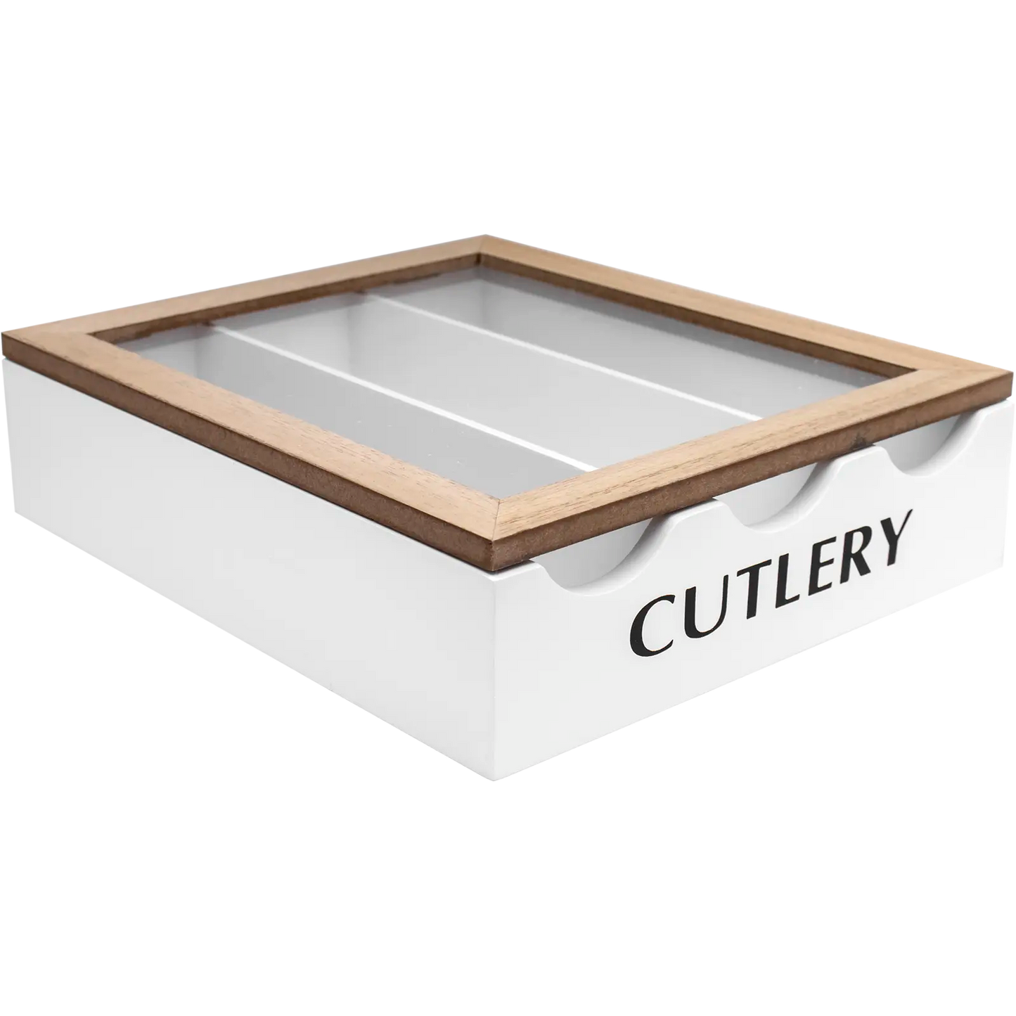 3-Compartment Window-Lid Cutlery & Utensil Organiser