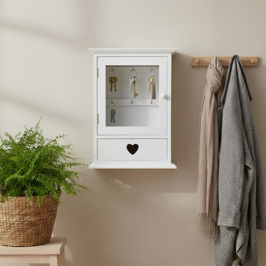6-Key Hook Cabinet with Drawer