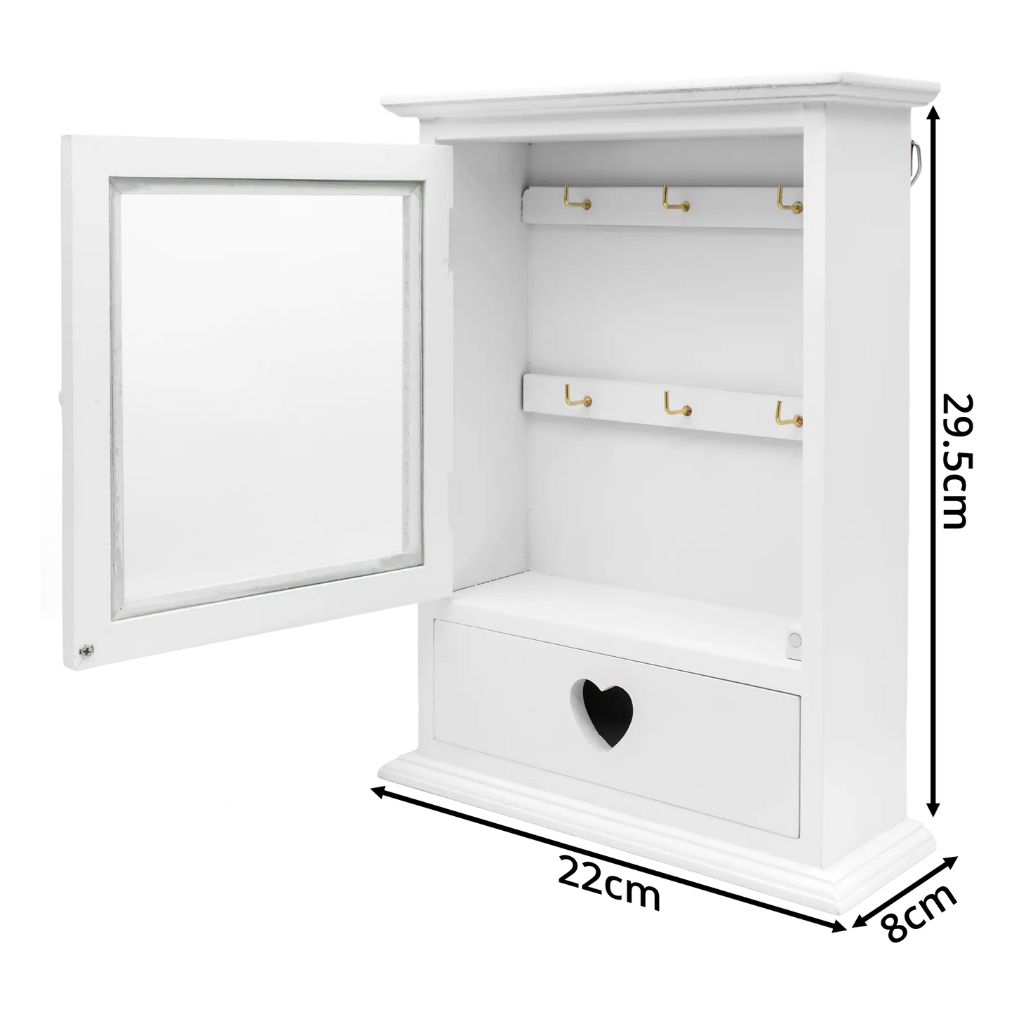 6-Key Hook Cabinet with Drawer