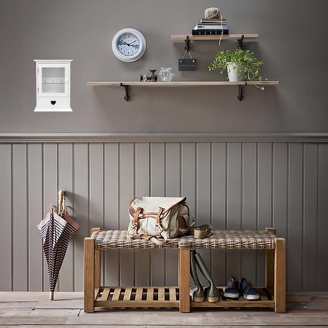 6-Key Hook Cabinet with Drawer