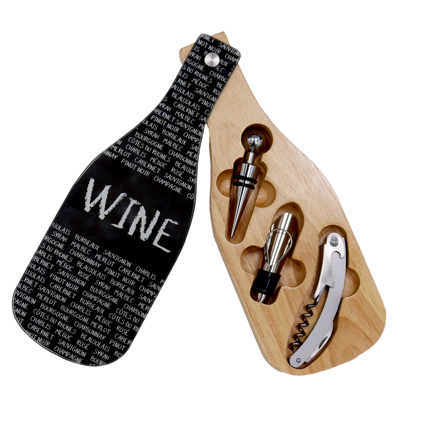 Acacia Wood Wine Accessory Gift Set | 3-Piece Tool Kit
