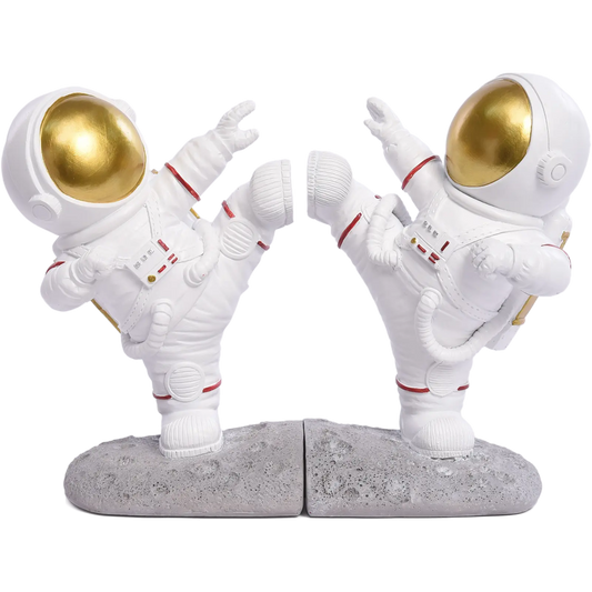 Karate-Kicking Astronaut Bookends