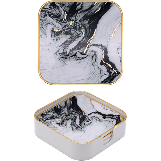 Set of 4 Square White Drink Coasters