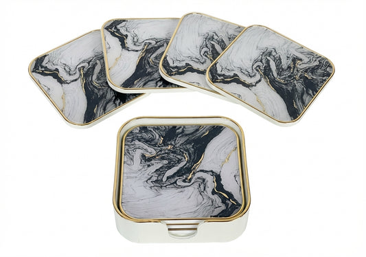 Set of 4 Square White Drink Coasters