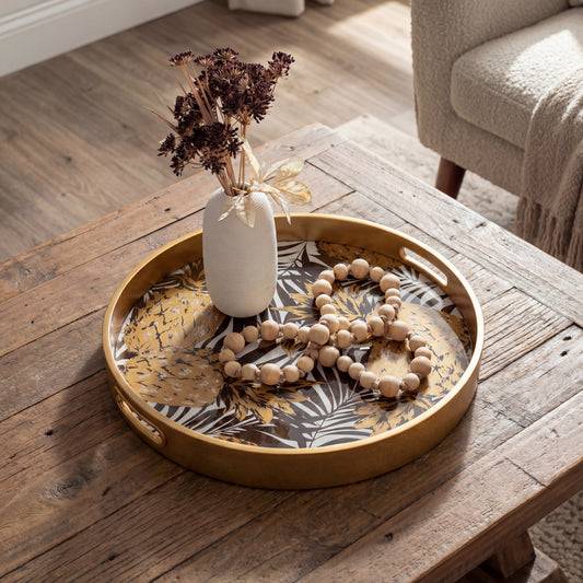 Gold Pineapple Mirrored Serving Tray