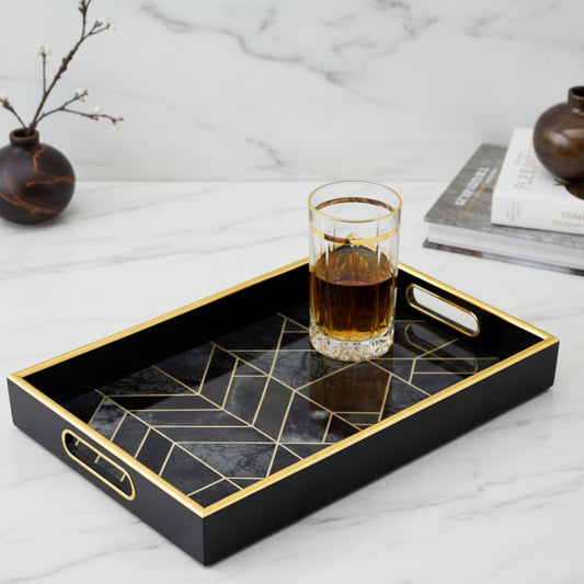 Geometric Rectangular Drinks & Candle Tray