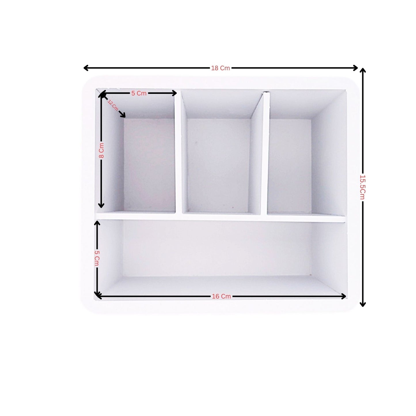 White Farmhouse Cutlery Caddy with Vintage Print