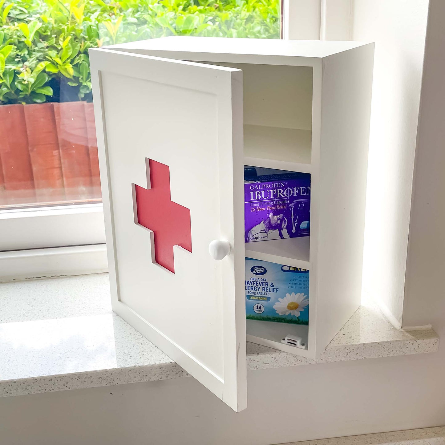 White Wall Mounted Pharmacy Medicine First Aid Box