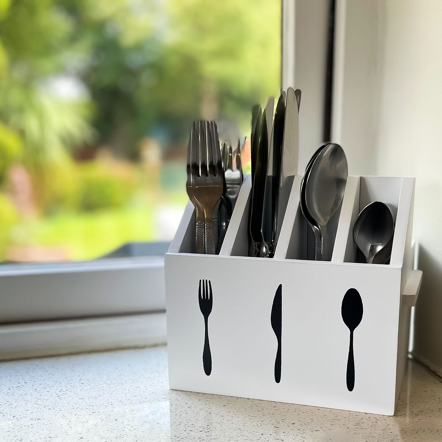 5 Compartment Cutlery Napkin Utensil Organiser