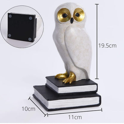 Wise White Owl Bookends