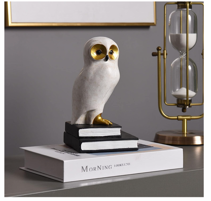 Wise White Owl Bookends