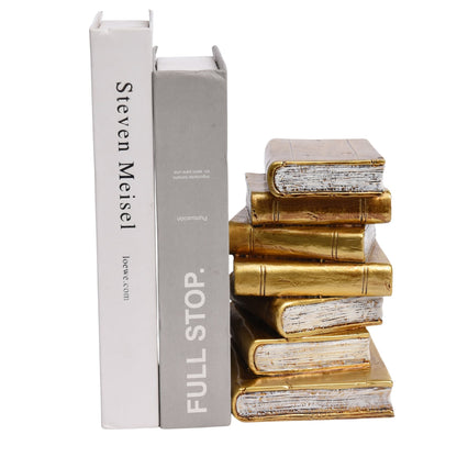 Antique Gold Book Theme Bookends Set Shelf Decor Bookshelf Book Holder