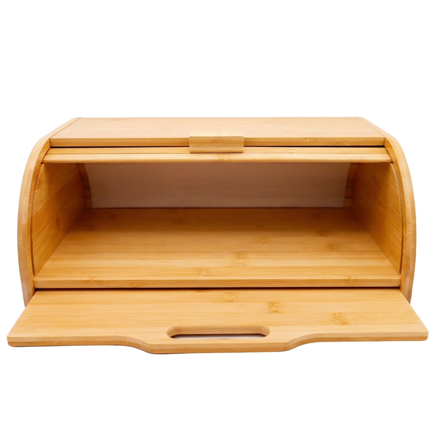 Bamboo Bread Box with Slide-Out Chopping Board