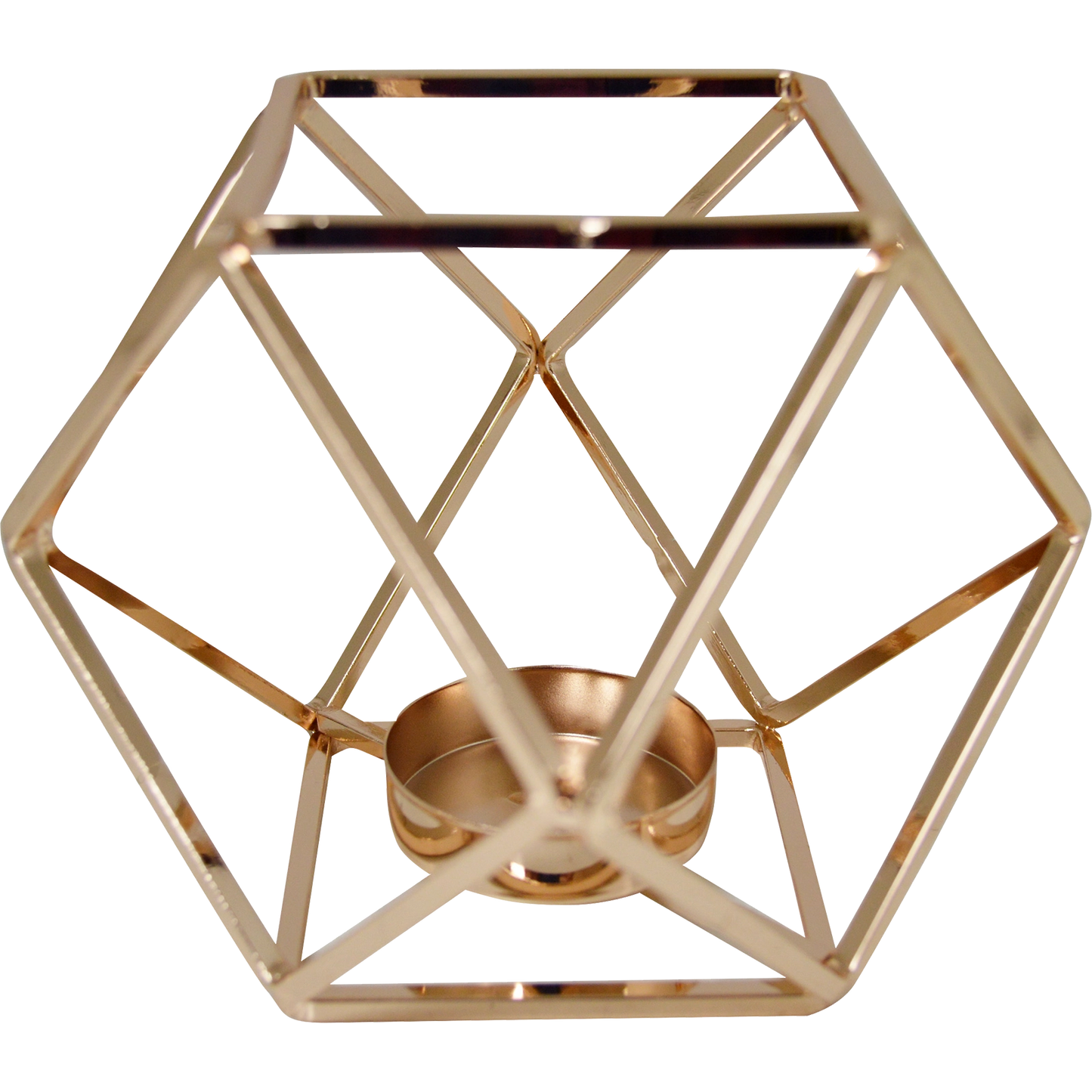 Abstract Metal Hexagonal Candle Holder