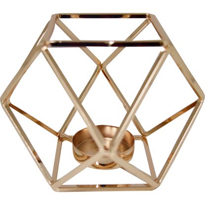 Abstract Metal Hexagonal Candle Holder