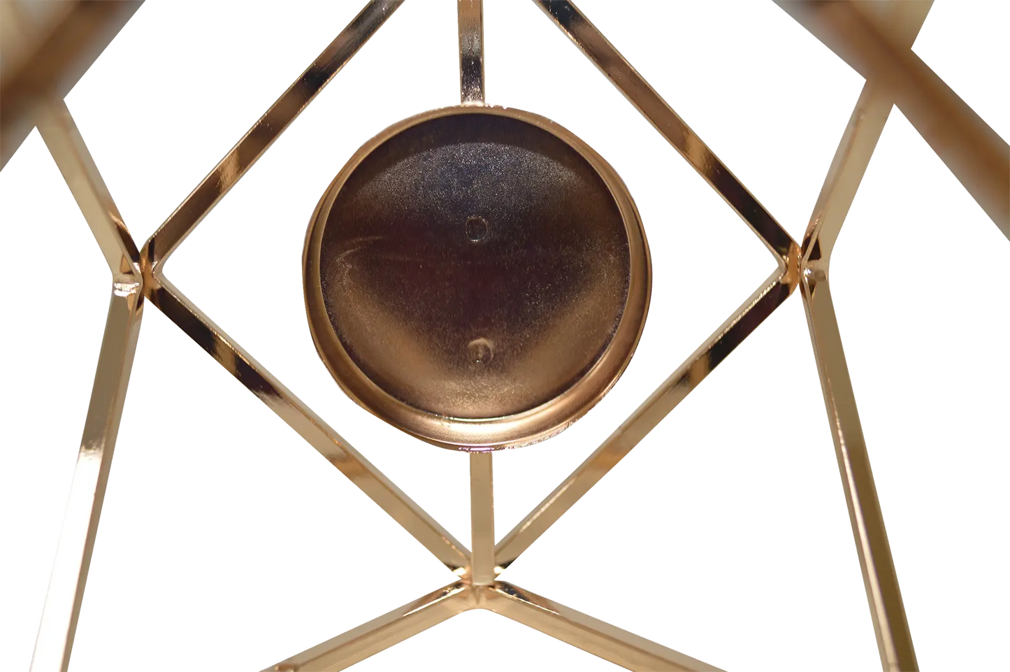 Abstract Metal Hexagonal Candle Holder Closeup