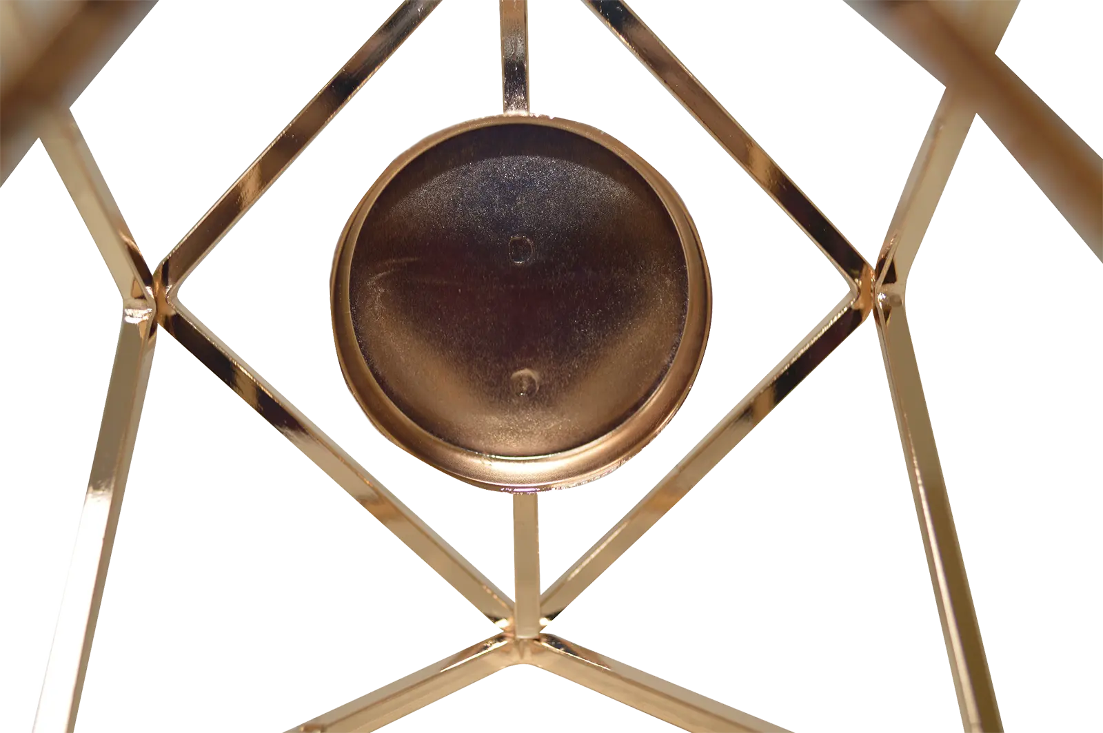 Abstract Metal Hexagonal Candle Holder Closeup