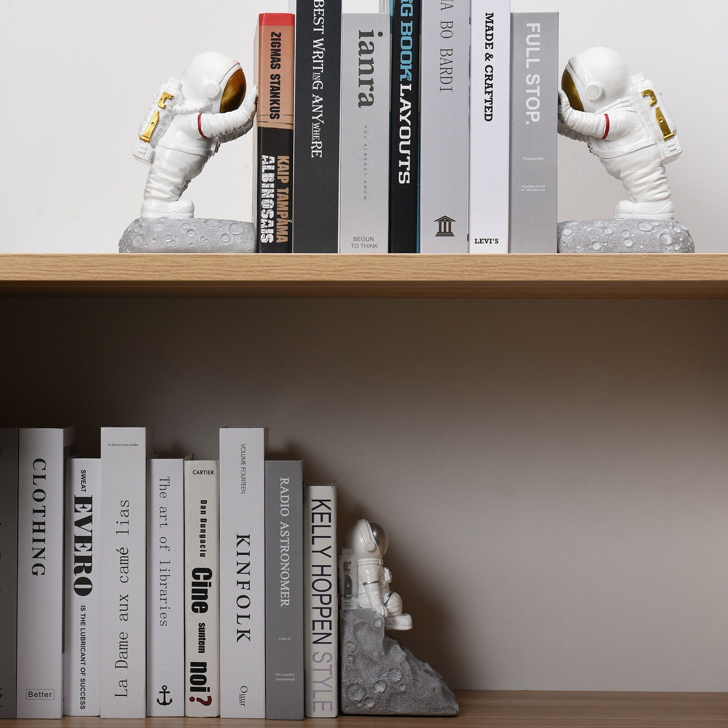 Pushing Astronaut Decorative Bookends