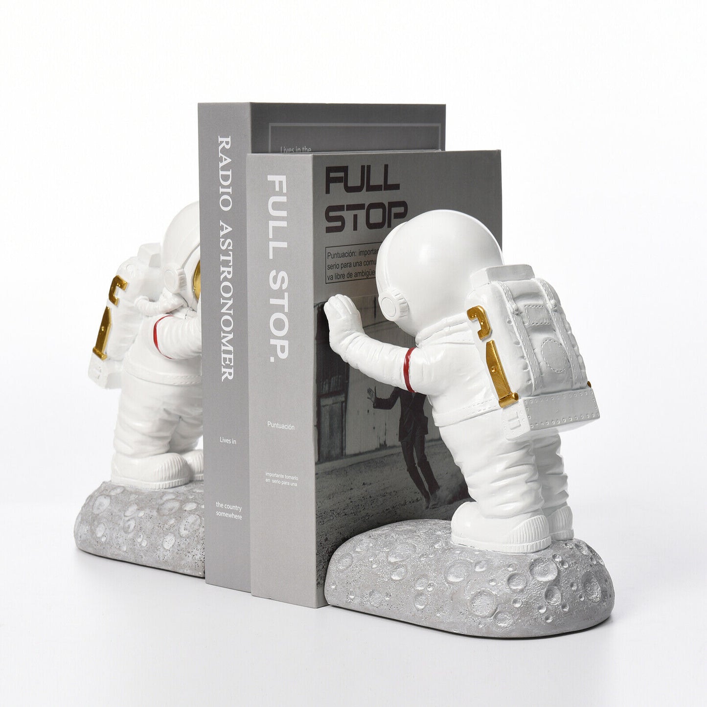 Pushing Astronaut Decorative Bookends