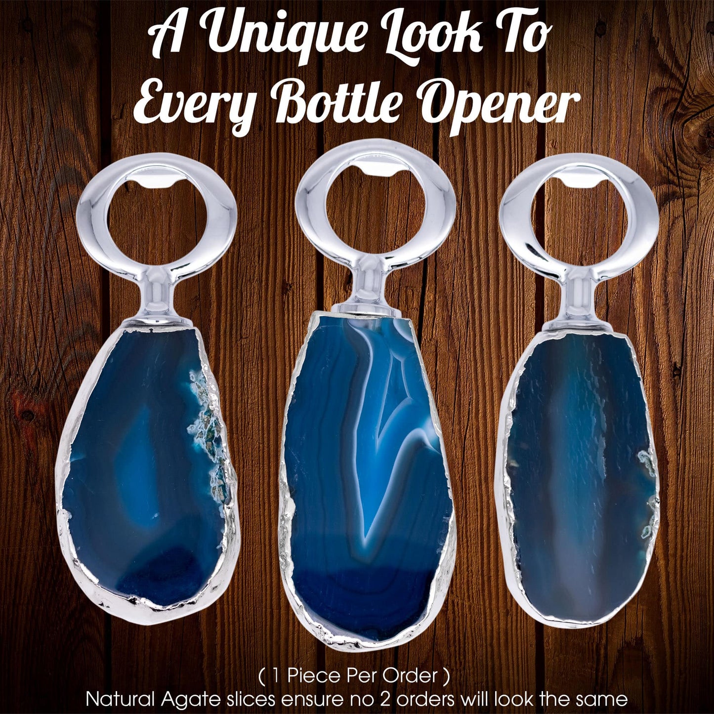 Blue Agate Stone Bottle Opener