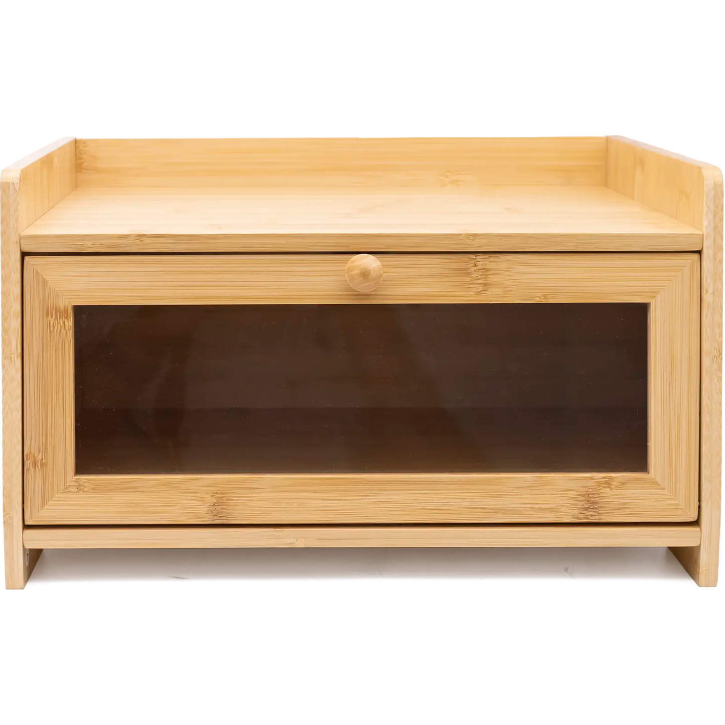 Bamboo Single-Layer Bread Bin with Top Shelf