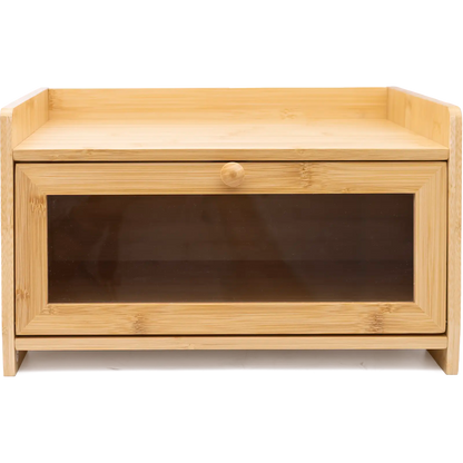 Bamboo Single-Layer Bread Bin with Top Shelf