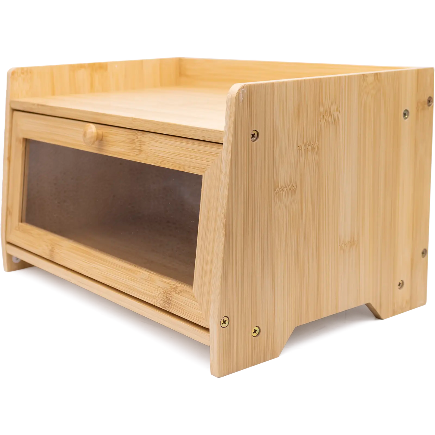 Bamboo Single-Layer Bread Bin with Top Shelf