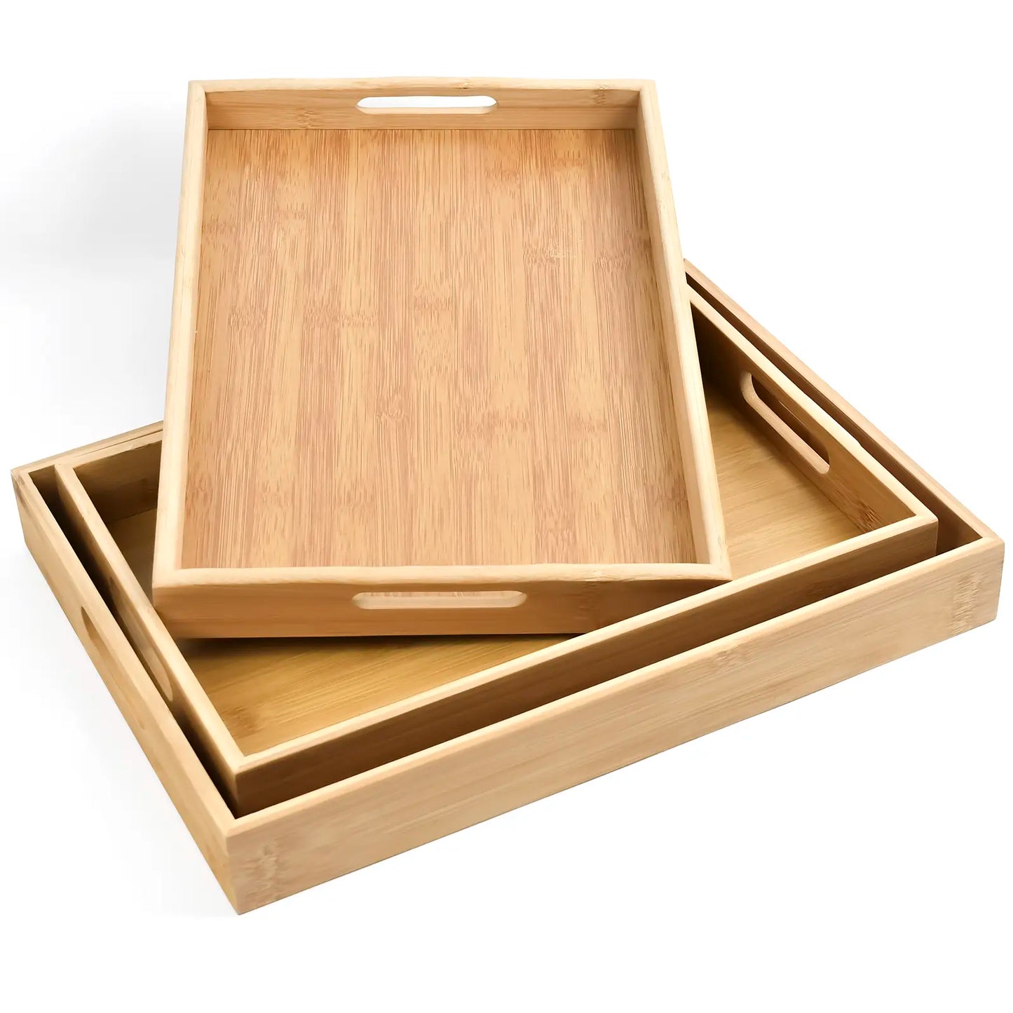 Bamboo Set of 3 Serving Trays