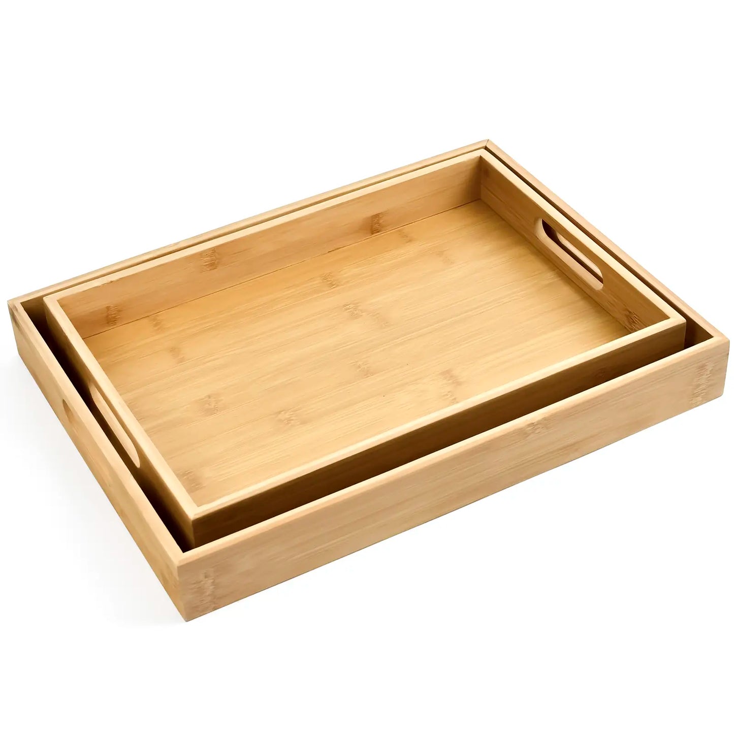 Bamboo Set of 3 Serving Trays