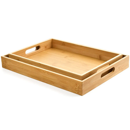 Bamboo Set of 3 Serving Trays