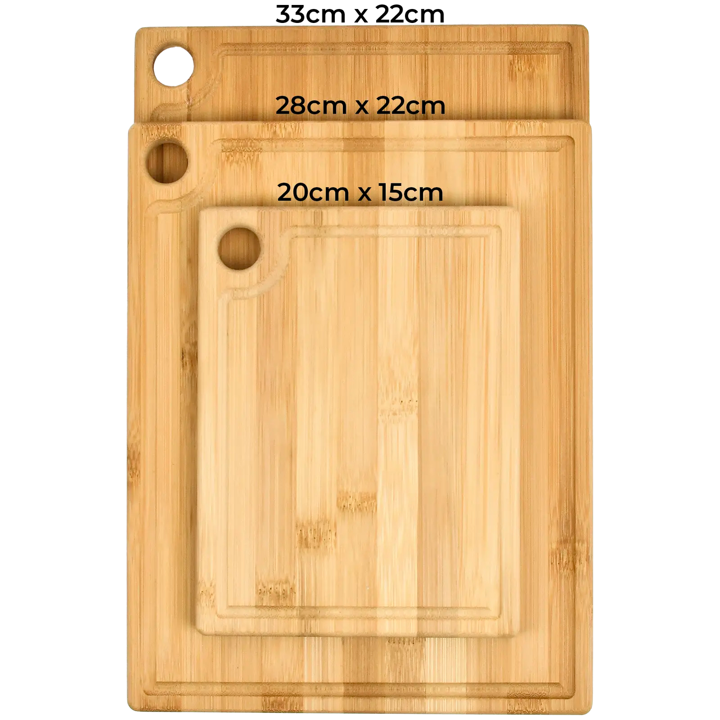 Bamboo 3-Piece Chopping Board Set