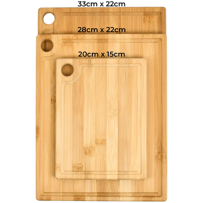 Bamboo 3-Piece Chopping Board Set