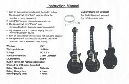 Sunburst Gibson Guitar Styled Portable Speaker